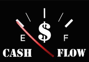 cash flow gage showing empty