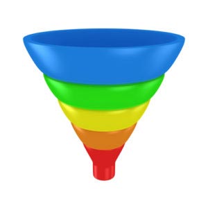 Sales funnel isolated on the white background