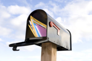 A mail box asking the question, Is Direct Mail Dead?