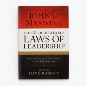 John Maxwell’s The 21 Irrefutable Laws of Leadership book cover is shown