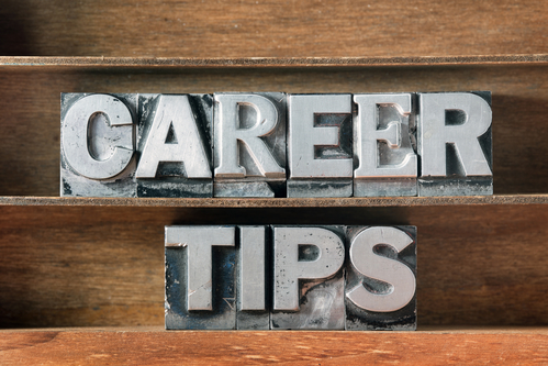 a photo of a sign that reads career tips