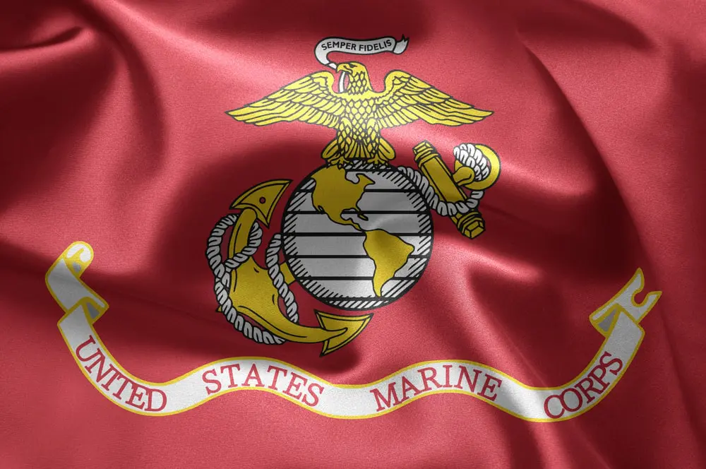 A photo of the Marine Corp flag in an article about Marine Corp leadership principles