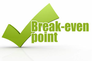 The photo reads Break-even point