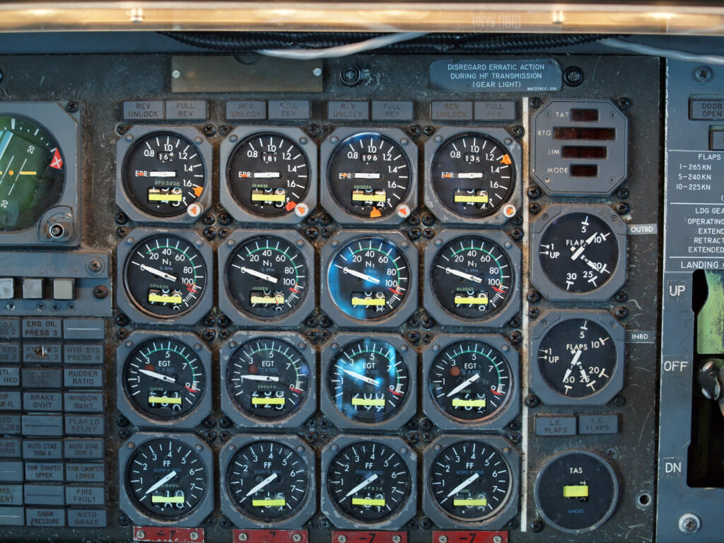 A photo of an aircraft gauges depicting how SaaS metrics are critical to all businesses.
