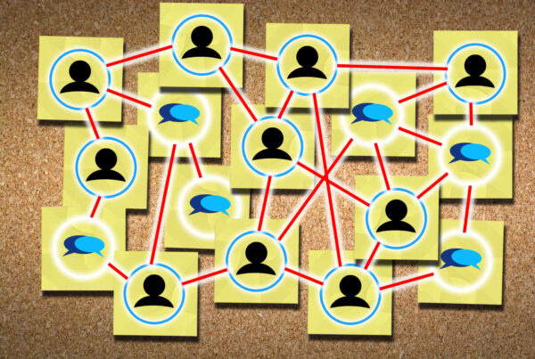 A board that illustrates how business people network