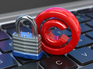 A photo of a padlock and a copyright symbol suggest that protecting your intellectual property is important