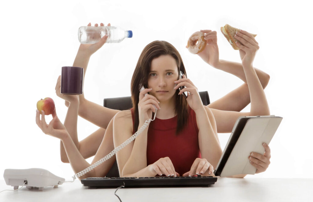 A woman entrepreneur balances competing needs for her time