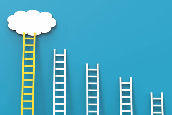 A graphic shows 4 ladders and only one reaches into a cloud